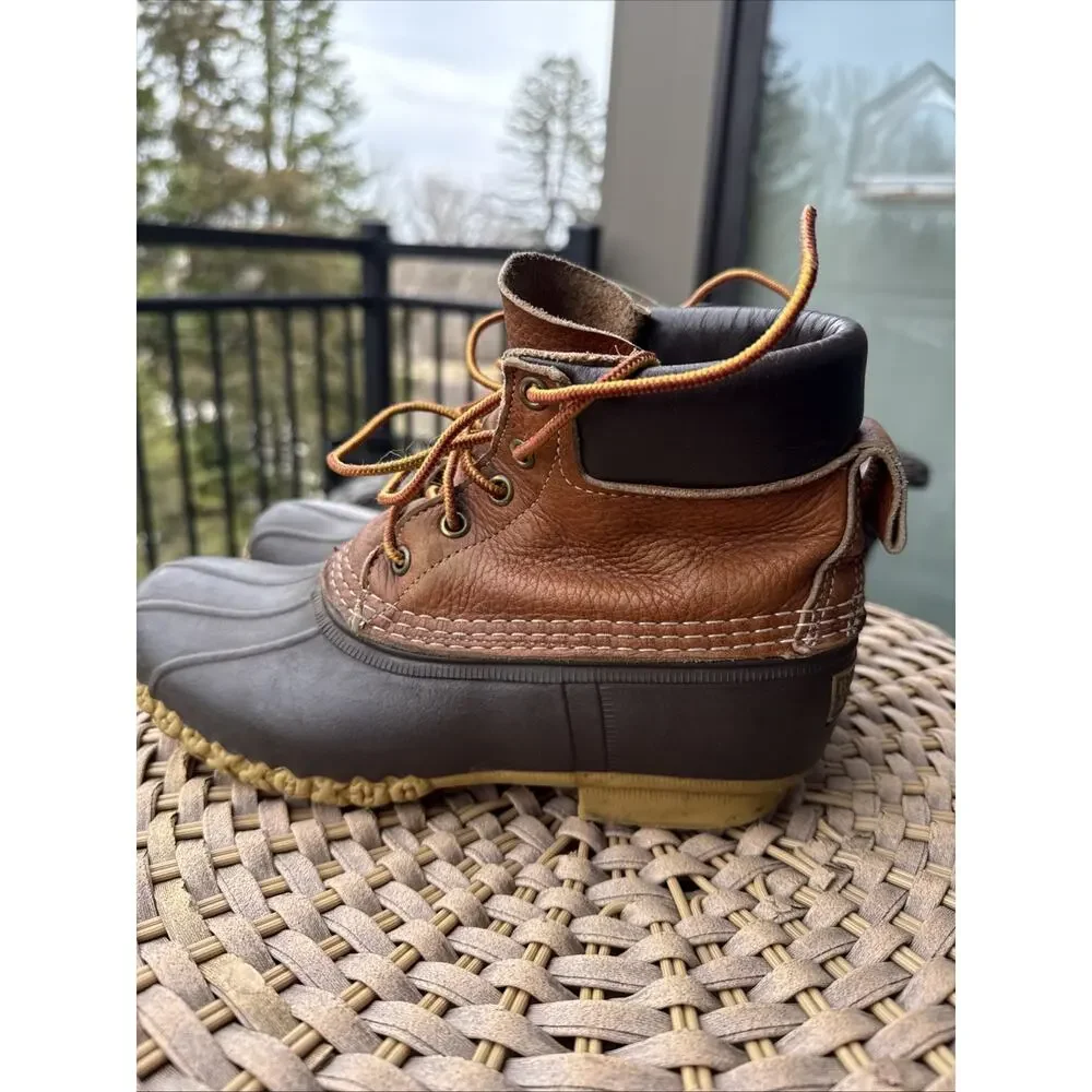 Bean Boots LL Bean Waterproof Duck Boots Womens Size 8 Made in USA Brown DM